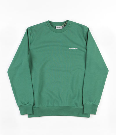 Carhartt Script Embroidery Crewneck Sweatshirt - Mojito / White