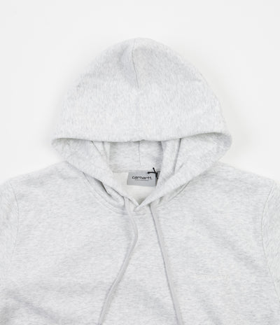 Carhartt Script Embroidery Hoodie - Ash Heather / White