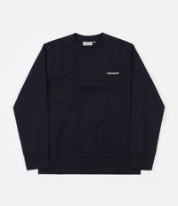 Carhartt Script Embroidery Sweatshirt - Dark Navy / White