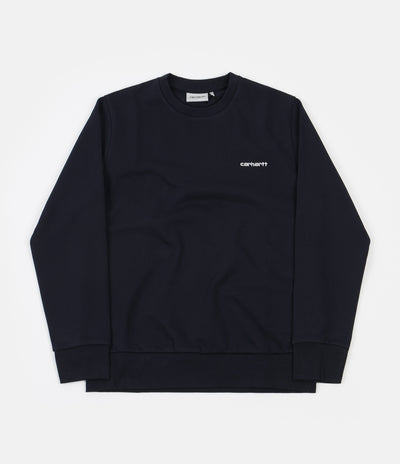 Carhartt Script Embroidery Sweatshirt - Dark Navy / White