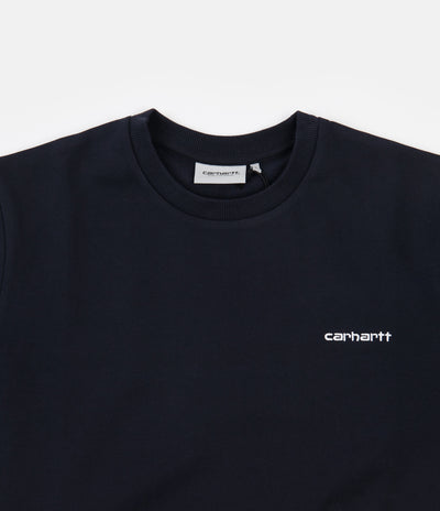 Carhartt Script Embroidery Sweatshirt - Dark Navy / White