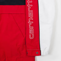 Carhartt Terrace Pullover Jacket - Dark Navy / Cardinal / White thumbnail