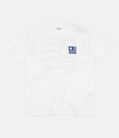 Carhartt Waving State Flag T-Shirt - White / Lapis