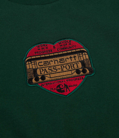 Carhartt x Pass Port Thank You Crewneck Sweatshirt  - Bottle Green