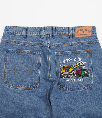 Cash Only Wrecking Baggy Jeans - Washed Indigo