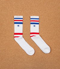 Champion Athletic Tube Socks - White / Blue / Red