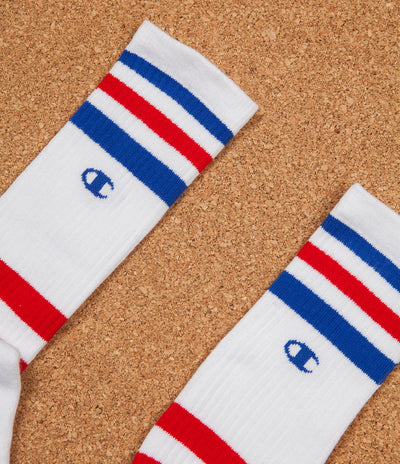 Champion Athletic Tube Socks - White / Blue / Red