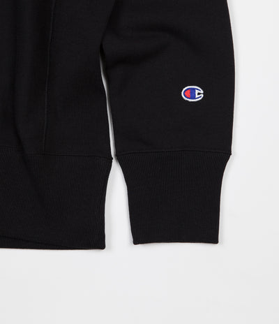 Champion Embroidered Half Zip Sweatshirt - Black