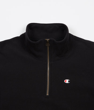 Champion Embroidered Half Zip Sweatshirt - Black