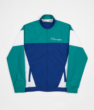 Champion Full Zip Tracksuit Jacket - Blue / Green / White