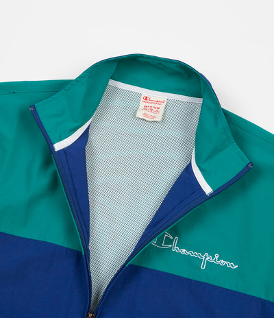 Champion Full Zip Tracksuit Jacket - Blue / Green / White