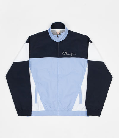 Champion Full Zip Tracksuit Jacket - Light Blue / Navy / White