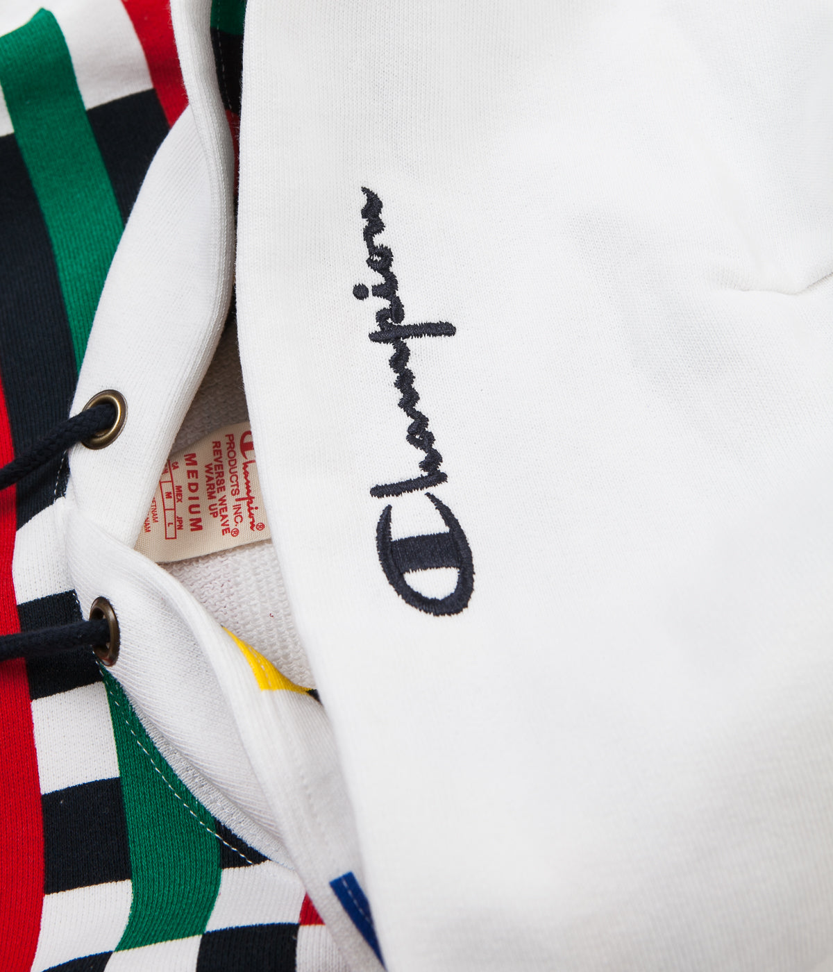 Champion stripe store hoodie