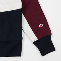 Champion Quilted Ski Crewneck Sweatshirt - Burgundy / White / Navy thumbnail