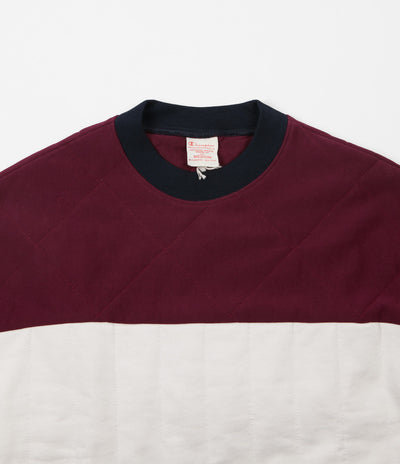 Champion Quilted Ski Crewneck Sweatshirt - Burgundy / White / Navy