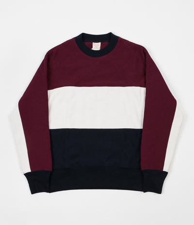 Champion Quilted Ski Crewneck Sweatshirt - Burgundy / White / Navy