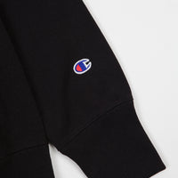 Champion Reverse Weave Script Logo Crewneck Sweatshirt - Black thumbnail