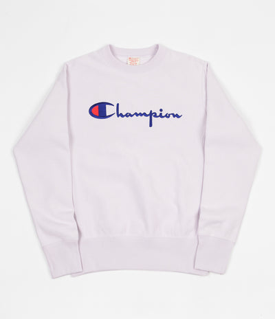 Champion Reverse Weave Script Logo Crewneck Sweatshirt - Light Purple