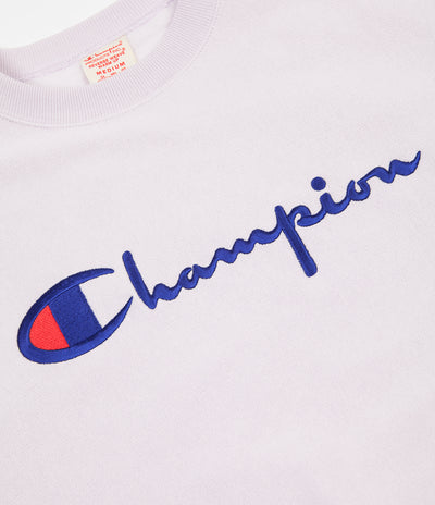 Champion Reverse Weave Script Logo Crewneck Sweatshirt - Light Purple