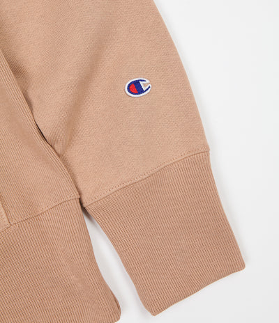 Champion Reverse Weave Script Logo Hoodie - Beige