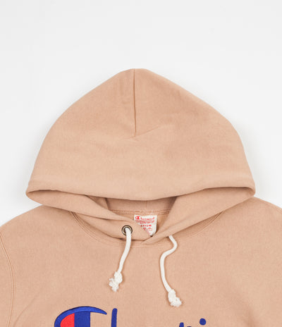 Champion Reverse Weave Script Logo Hoodie - Beige