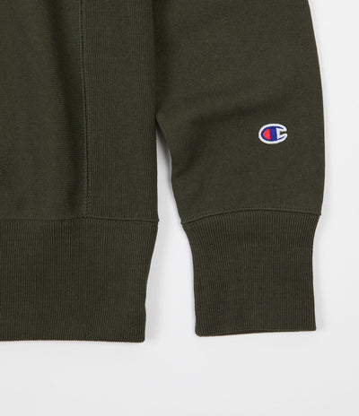 Champion Reverse Weave Triple Script Crewneck Sweatshirt - Olive Green