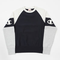 Champion Reverse Weave Two Tone Crewneck Sweatshirt - Navy / Cream thumbnail