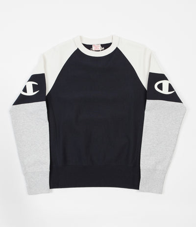 Champion Reverse Weave Two Tone Crewneck Sweatshirt - Navy / Cream