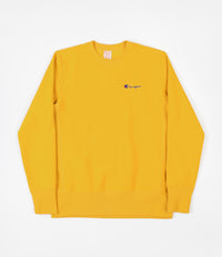 Champion Small Script Reverse Weave Crewneck Sweatshirt - Mustard