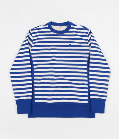 Champion Striped Crewneck Sweatshirt - Blue / White