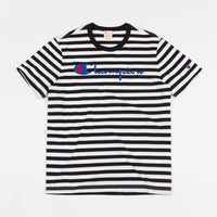 Champion Striped Script Logo T-Shirt - Black / White thumbnail