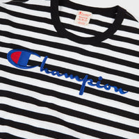 Champion Striped Script Logo T-Shirt - Black / White thumbnail