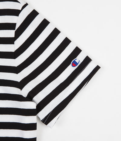 Champion Striped Script Logo T-Shirt - Black / White