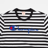 Champion Striped Script Logo T-Shirt - Black / White thumbnail