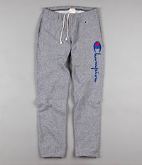 Champion Script Logo Sweatpants - Heather Grey / Blue