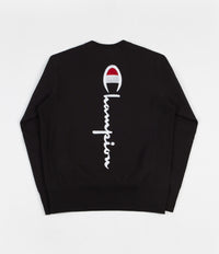 Champion Vertical Script Crewneck Sweatshirt - Black