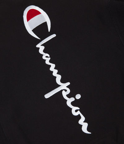 Champion Vertical Script Crewneck Sweatshirt - Black