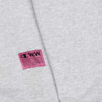 Champion x Wood Wood Mike Box Logo Crewneck Sweatshirt - Grey / White thumbnail