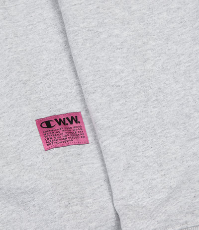 Champion x Wood Wood Mike Box Logo Crewneck Sweatshirt - Grey / White