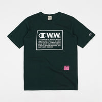 Champion x Wood Wood Rick Box Logo T-Shirt - Green / White thumbnail