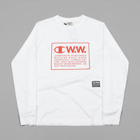 Champion x Wood Wood Rodney Box Logo Long Sleeve T-Shirt - White / Red thumbnail