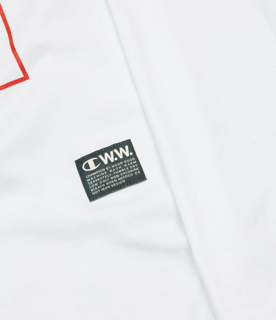 Champion x Wood Wood Rodney Box Logo Long Sleeve T-Shirt - White / Red