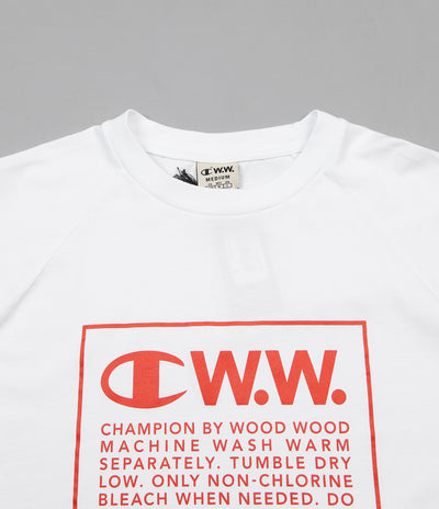 Champion x Wood Wood Rodney Box Logo Long Sleeve T-Shirt - White / Red