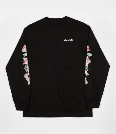 Chocolate Floral Chunk Long Sleeve T-Shirt - Black