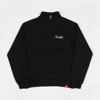 Chocolate Script 1/4 Zip Fleece Sweatshirt - Black thumbnail