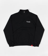 Chocolate Script 1/4 Zip Fleece Sweatshirt - Black