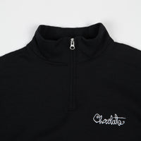 Chocolate Script 1/4 Zip Fleece Sweatshirt - Black thumbnail