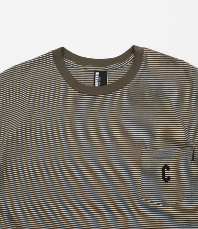 Chrystie NYC Stripe Pocket T-Shirt - Military Green