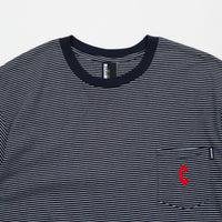 Chrystie NYC Stripe Pocket T-Shirt - Navy thumbnail