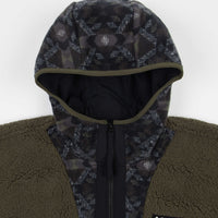 Columbia Backbowl Sherpa Zip Hoodie - Olive Green / Black Blanket Print / Black thumbnail